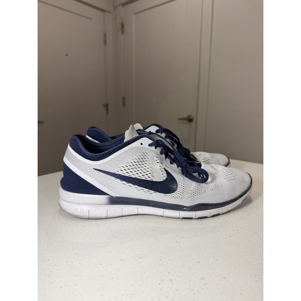 Nike Free TR Fit 5 White & Royal Blue 704674-107 Women's 10.5 Sneakers Shoes